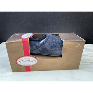 Dearfoams Mens Black Slippers Ultimate Comfort Firm Cushion Size XL 13-14 SKU 67